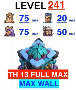 TH 13 FULL MAX – Level 241 | FULL MAX | Nothing for upgrade Clash of clans account